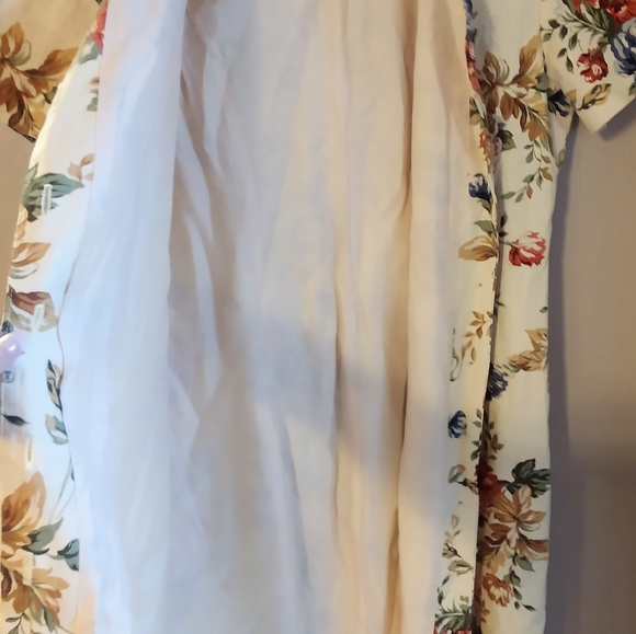 Talbots Linen blend lined Floral Long Dress Sz 10 - Picture 4 of 7